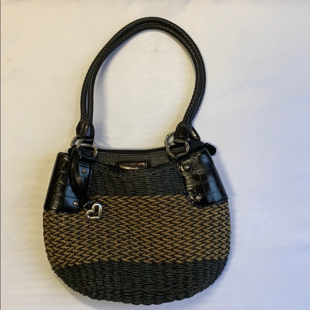 BRIGHTON straw-leather handbag